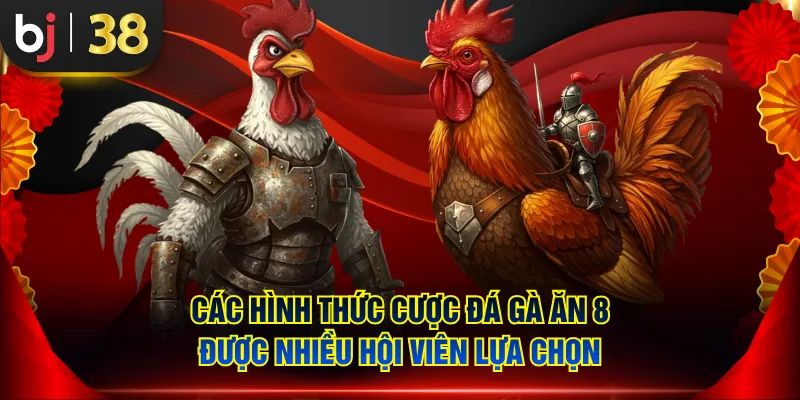 Các hình thức cược đá gà ăn 8 được nhiều hội viên lựa chọn